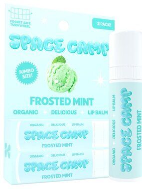 Space Camp Jumbo Lip Balm Frosted Mint Organic Flavored New Sealed